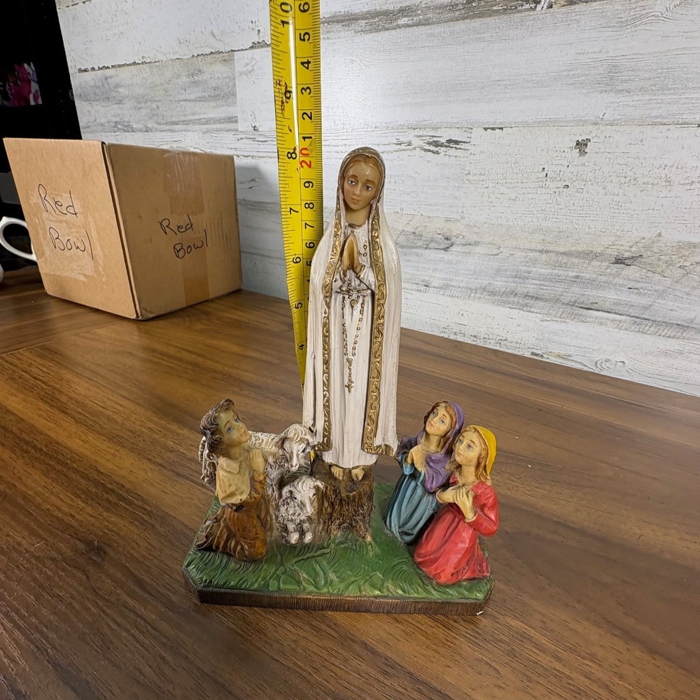 Fontanini Vintage Our Lady of Fatima Hand Painted Italian Catholic Virgin Mary - Picture 11 of 14